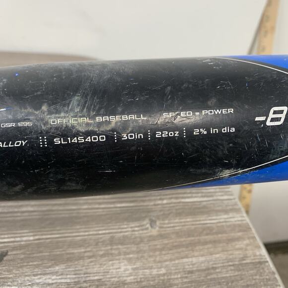 Easton SL14S400 Baseball Bat 30" 22 oz 2 5/8" -8 Aircraft Alloy Blue Used - Picture 8 of 8